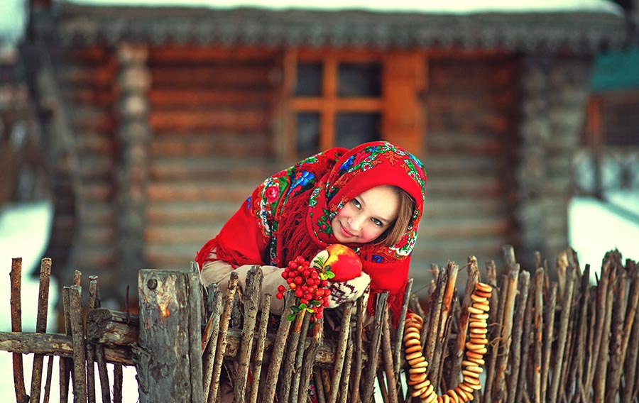 Sexy girl Women in Slavic costumes in Palembang